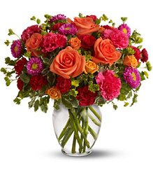 How Sweet It Is - Hot Pink & Orange Vase from Olney's Flowers of Rome in Rome, NY
